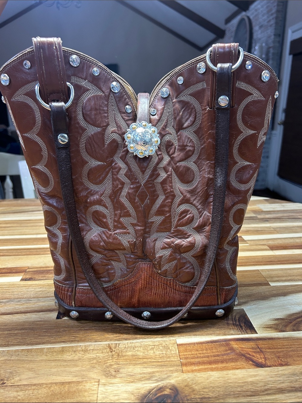 One of a kind Arlie Garrett Original Upcycled Tony Lama boots western purse